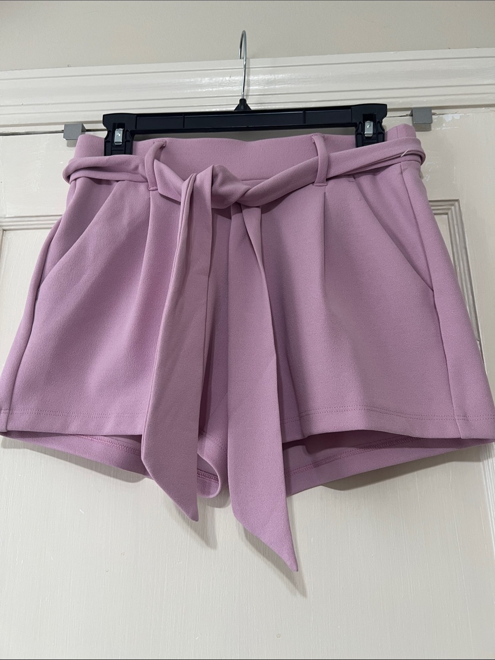 Ann Taylor LOFT Lilac High-Waist Tie-Belt Women's Shorts